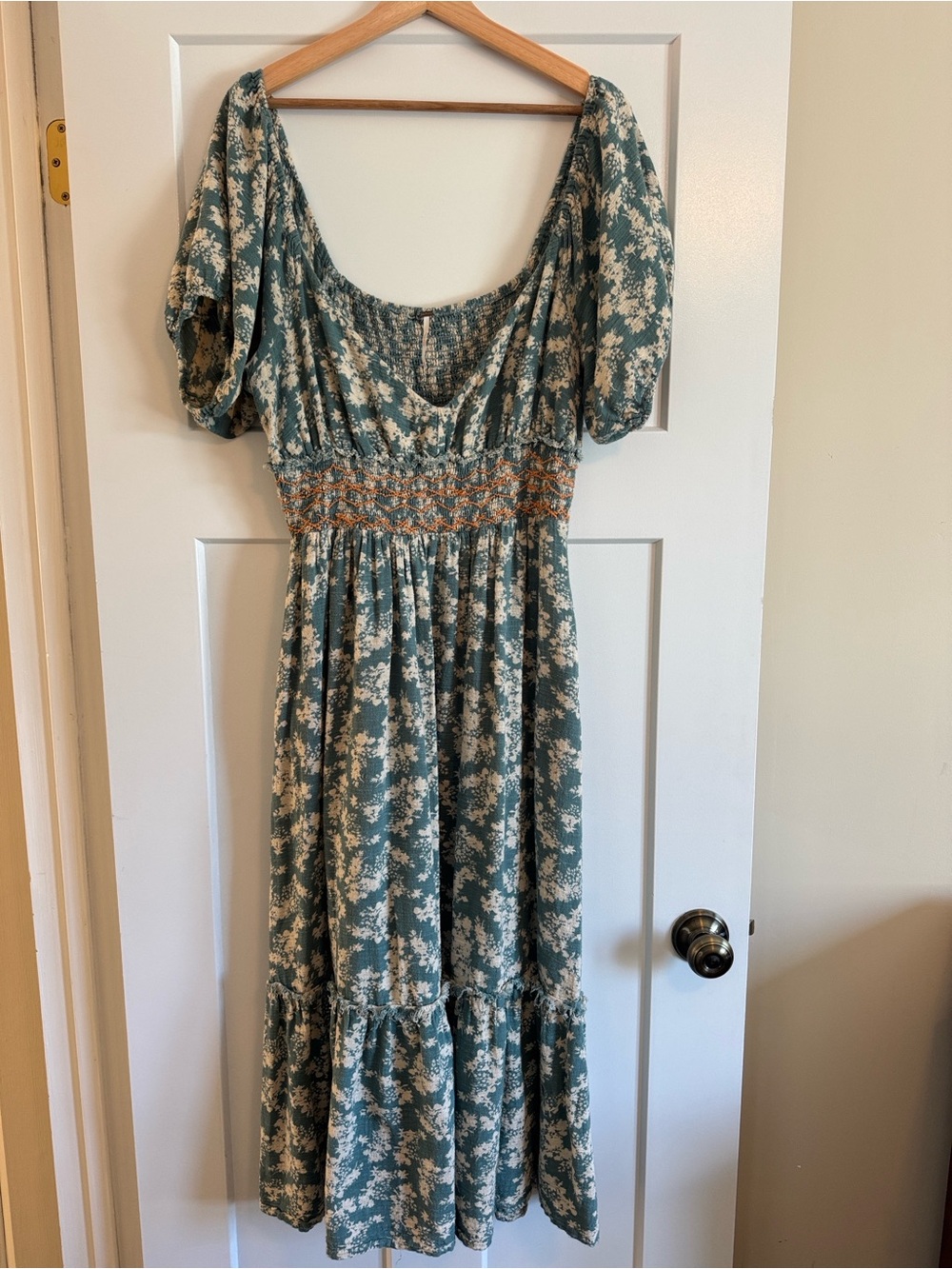 Free People Floral Smocked Midi Dress